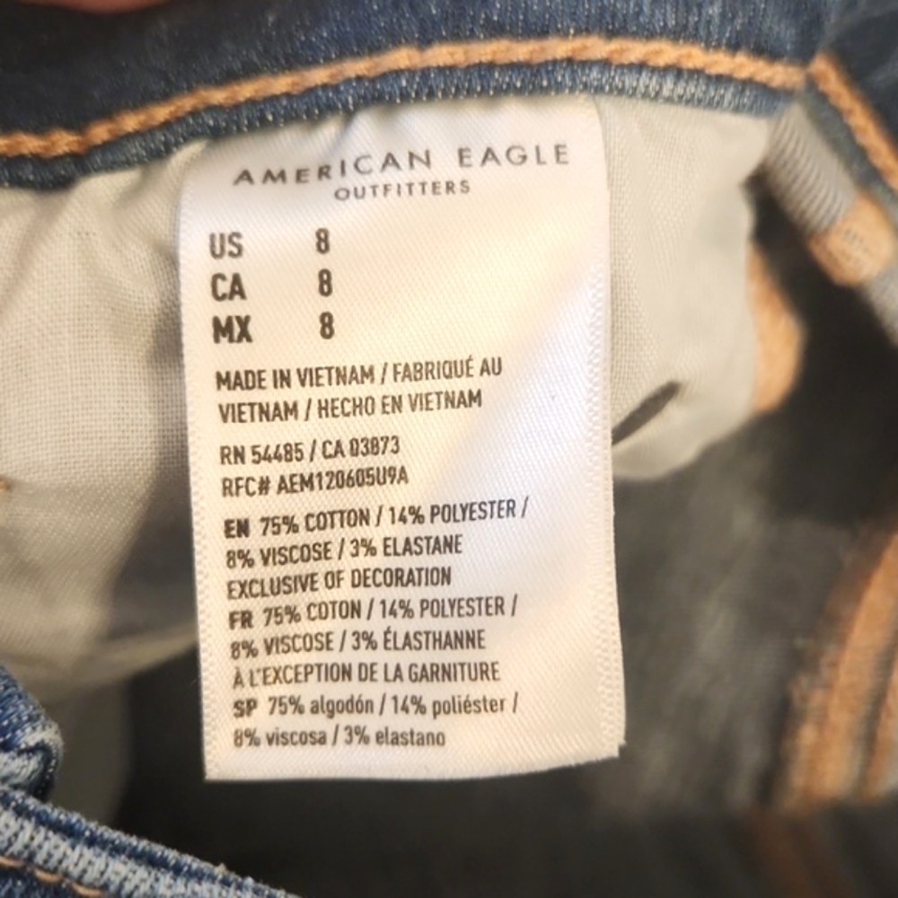 NWOT Womens American Eagle High Rise Shortie  stretch denim shorts size 8. - Picture 7 of 9